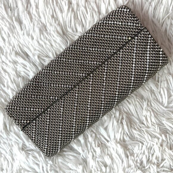 Whiting & Davis Silver  and Crystal Evening Clutch Celestial‎ Bling - Picture 2 of 9